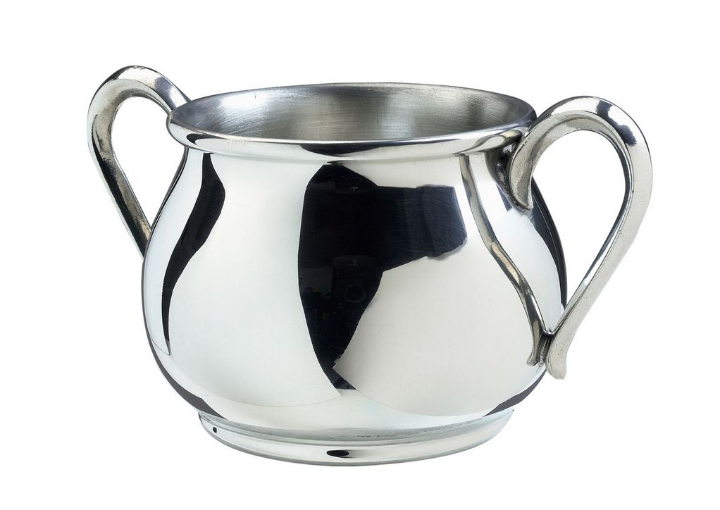 Bulged Double Handle Pewter Baby Cup