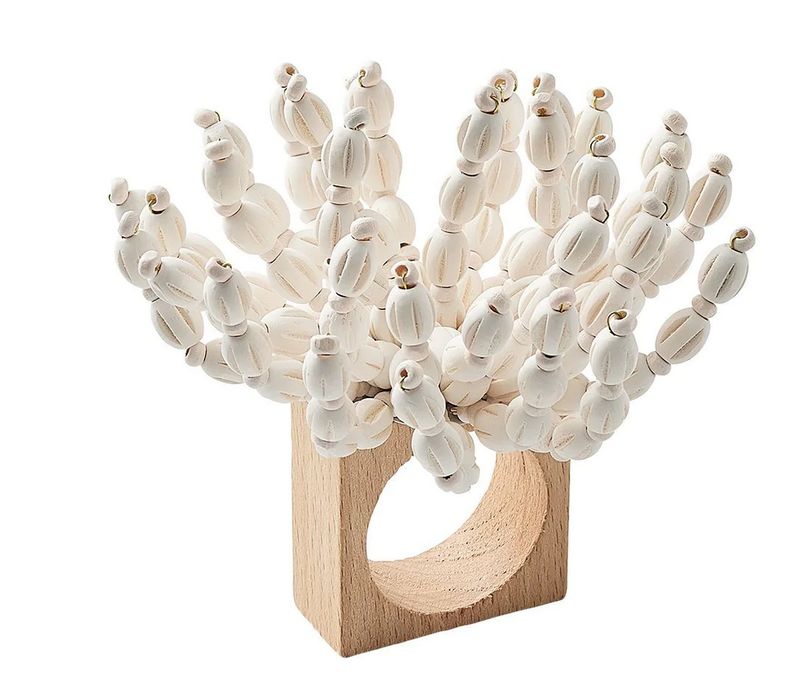 Reed White Napkin Ring