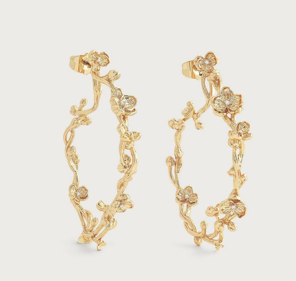 Orchid Hoop Earrings