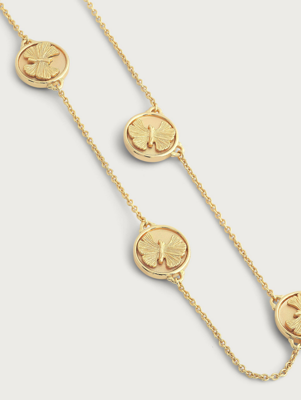 Butterfly Coin Charm Bracelet