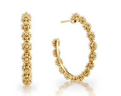 Berry Icon Medium Hoop Earrings-Gold