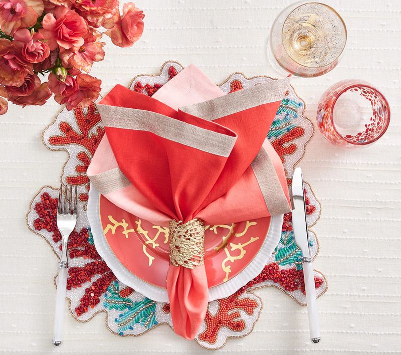 Coral Cuff Napkin Ring Gold