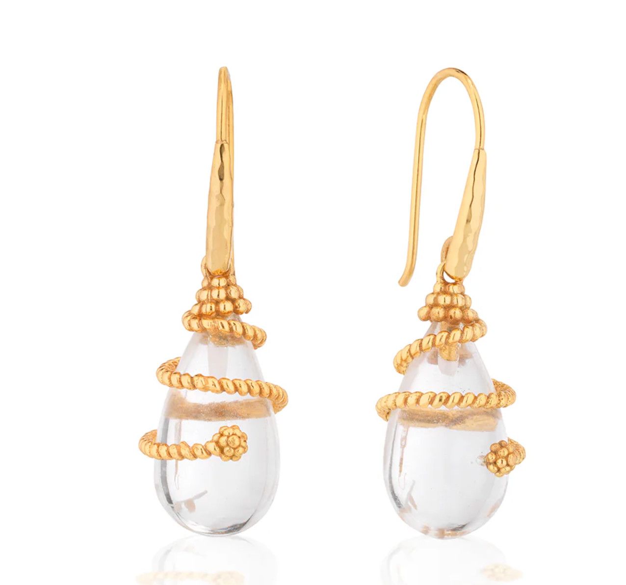 Lily Drop Earrings - Clear Quartz