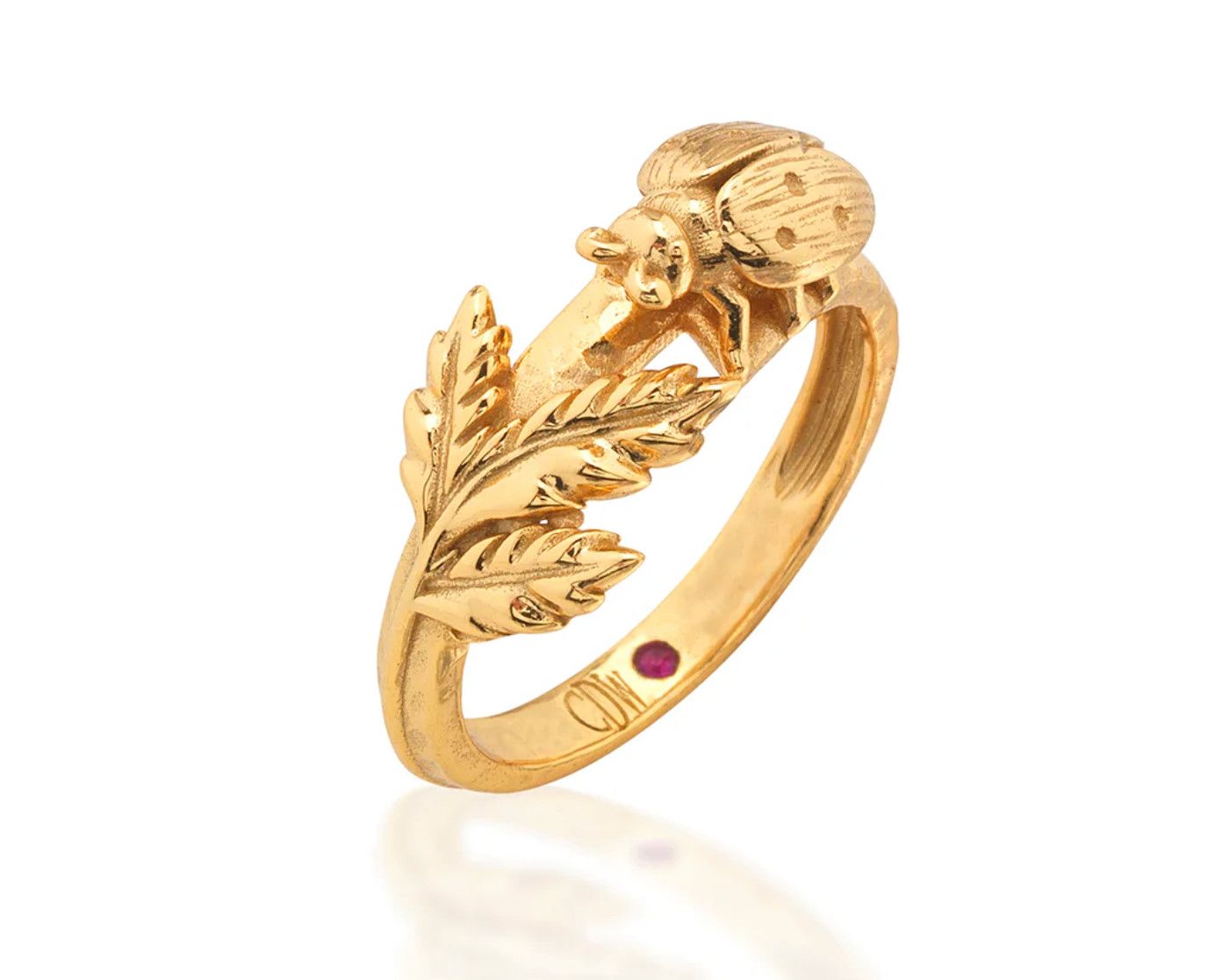 Meadow Ladybug Ring - Gold - Size 8