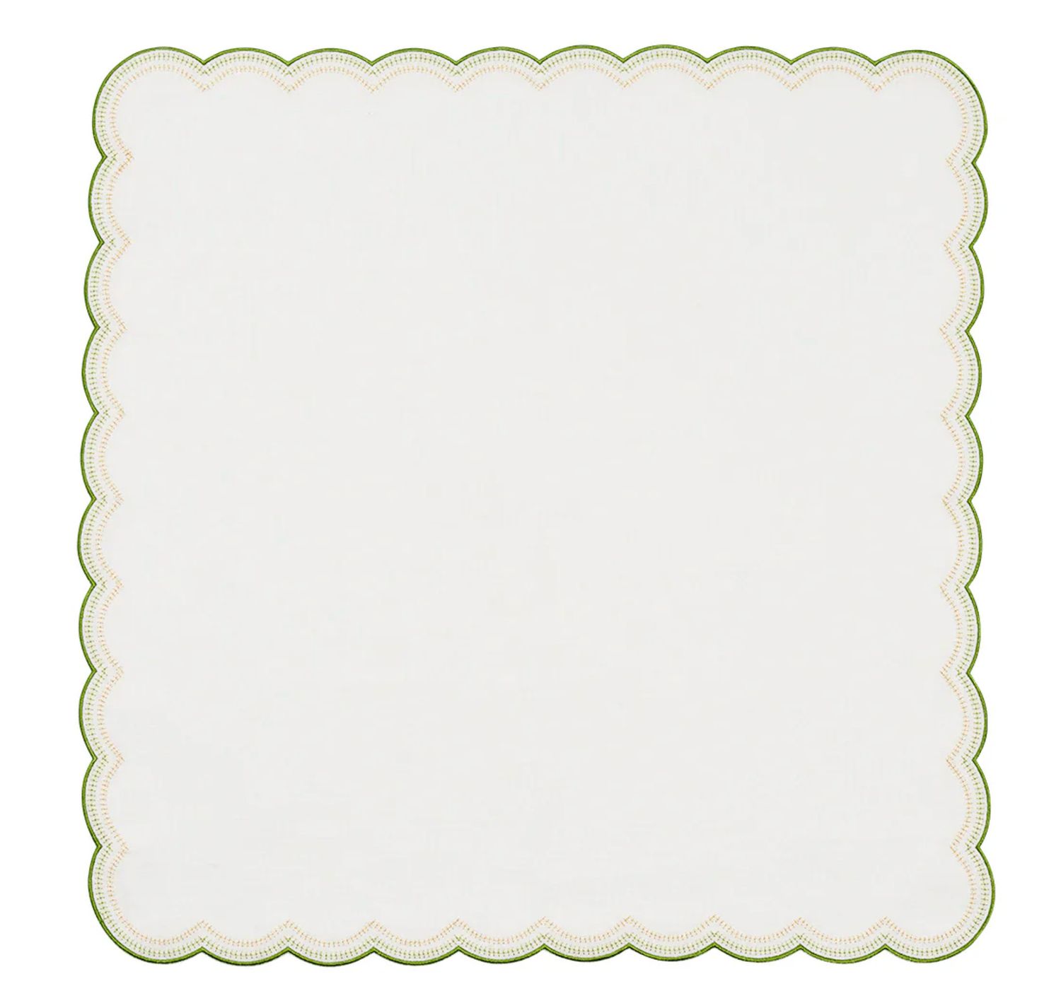 Lune Napkin - White, Green, Gold