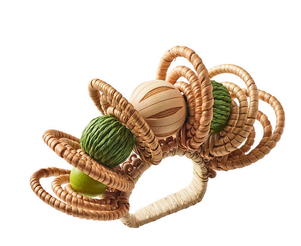 Calypso Napkin Ring - Natural &amp; Green