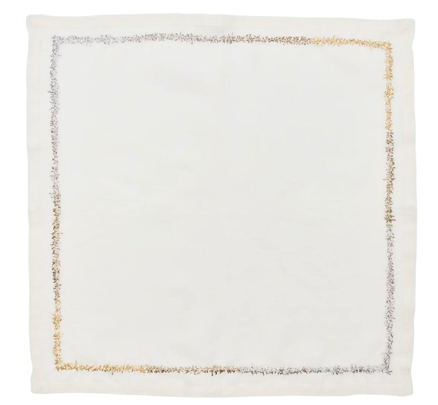 Aurelia Napkin - White, Gold &amp; Silver