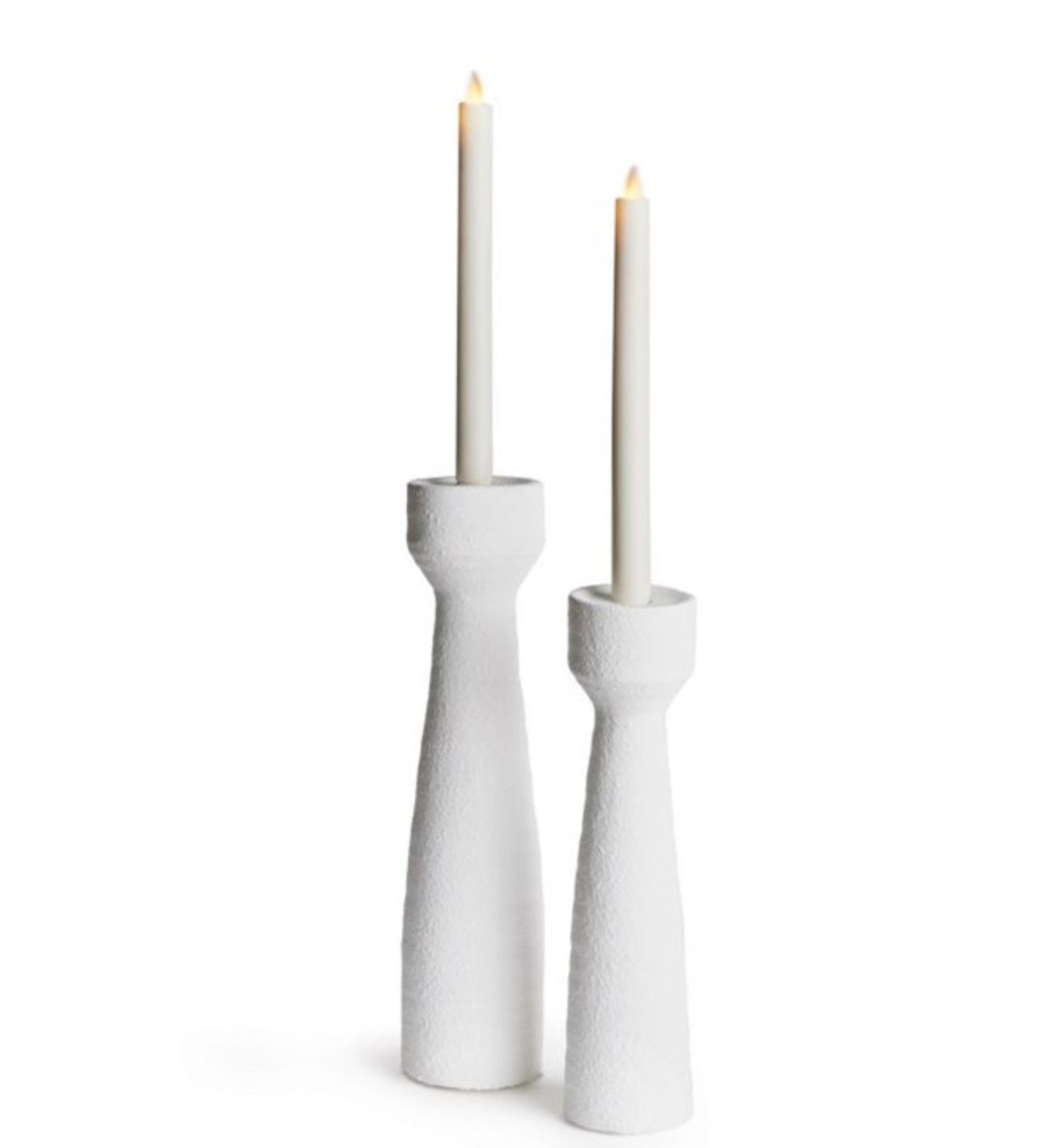 COLTON CANDLESTANDS white, SET OF 2