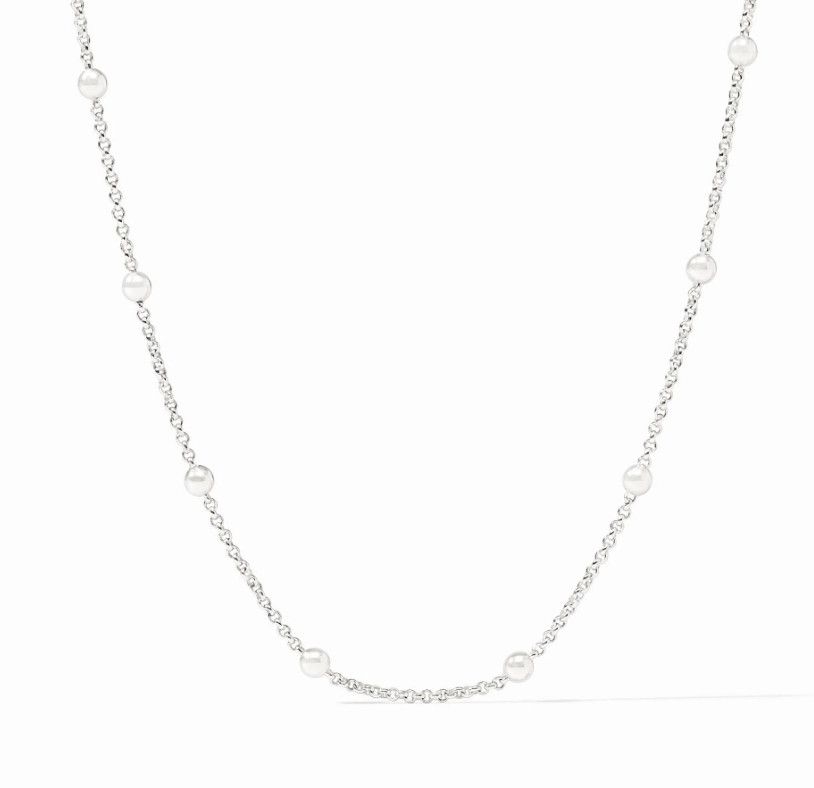 Solara Delicate Station Necklace - 18.5 in-Silver-OS