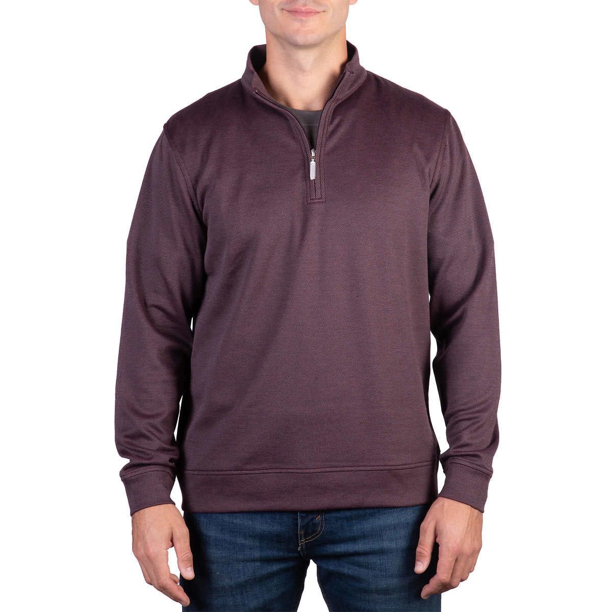 KS Men&#39;s 1/4 Zip Sweater Purple SM
