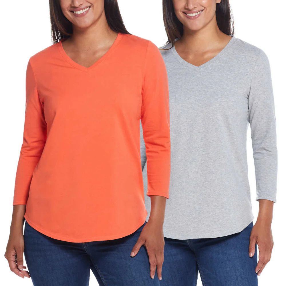 Weatherproof Womens V-Neck Tee 2PK XL
