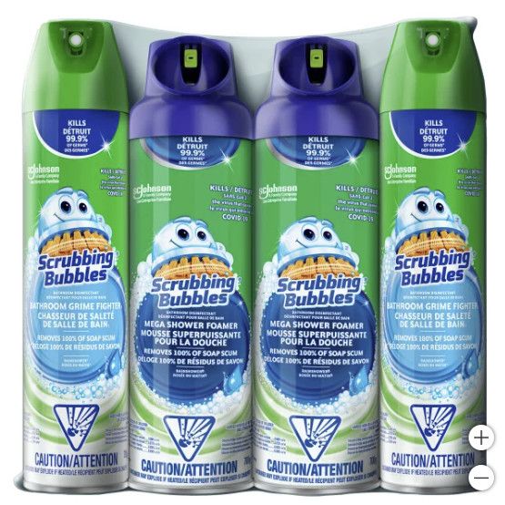 SCRUBBING BUBBLES BATHROOM CLEANER 4PK