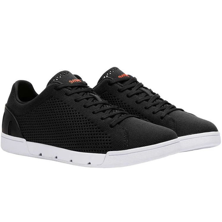 SWIMS BREEZE TENNIS KNIT SHOE, Color: Black, Size: 10