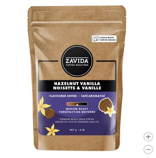Zavida Hazelnut Vanilla Medium Roast Coffee Beans