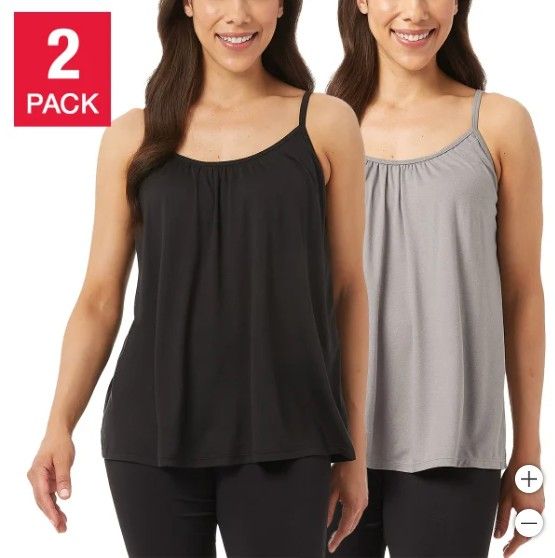 32 Degree Cami With Built-In Bra 2Pk Small