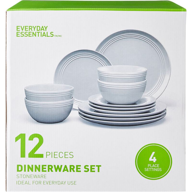 Dinnerware 12 Piece Set - White