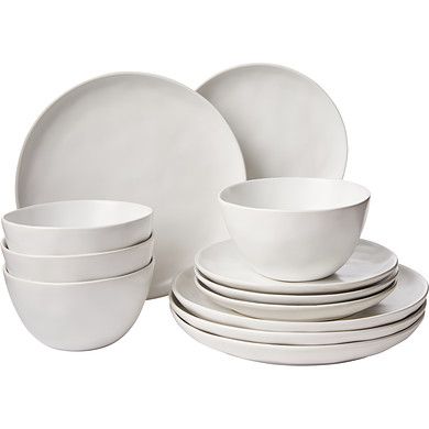 Organic Shape Dinnerware Set 12Pc - White