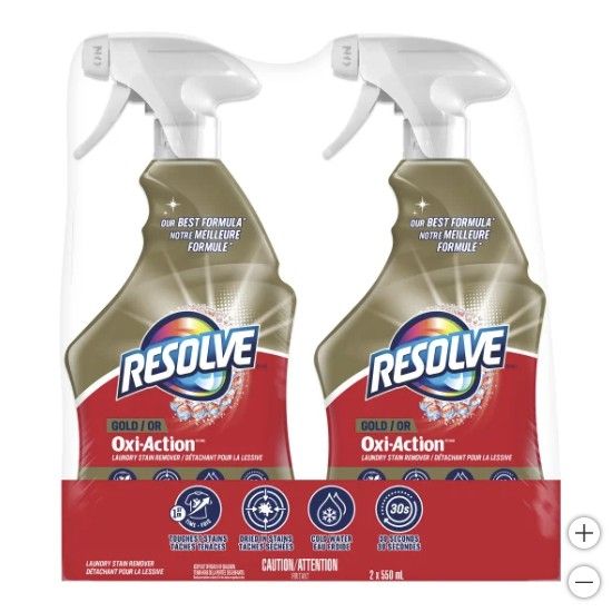 Resolve Gold Oxi-Action Laundry Stain Remover Trigger, 2 PK