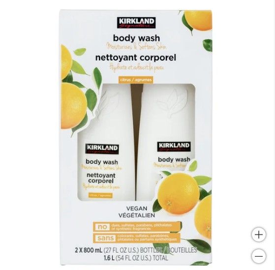 Kirkland Signature Citrus Body Wash, 2 x 800 mL