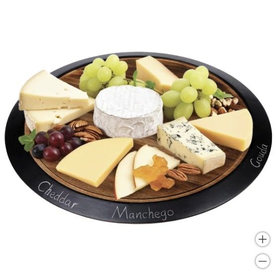 BirdRock Home Lazy Susan with Chalkboard Edge