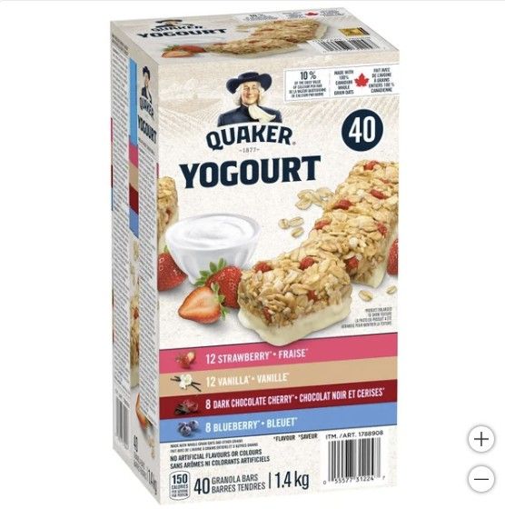 Quaker Yogurt Bars 40PK