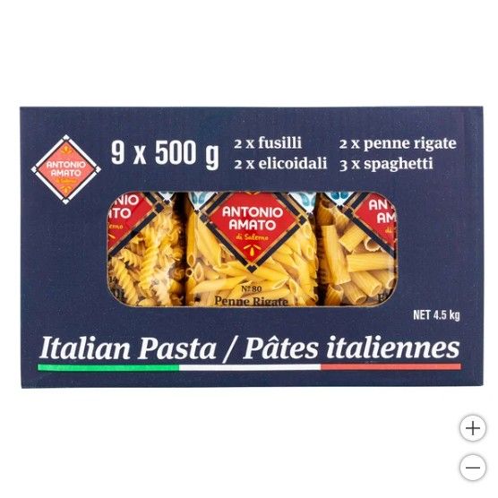 Antonio Amato Pasta Variety Pack, 9 × 500 g