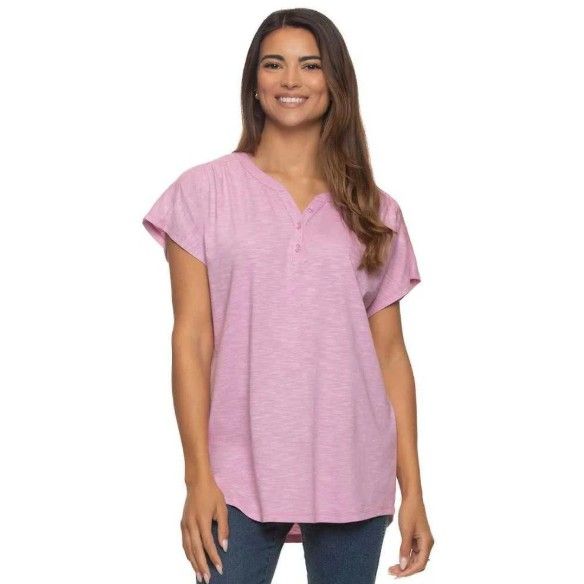 Black Bow Ladies Henley T-Shirt