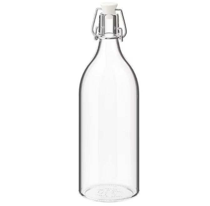 KORKEN Bottle with stopper, clear glass, 1 l (34 oz)