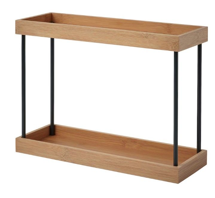 NÅLBLECKA Kitchen countertop organizer, metal/bamboo, 38x13x28 cm (15x5 1/8x11 &quot;)