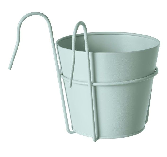 VITLÖK Plant pot with holder, indoor/outdoor/turquoise, 15 cm (6 &quot;)