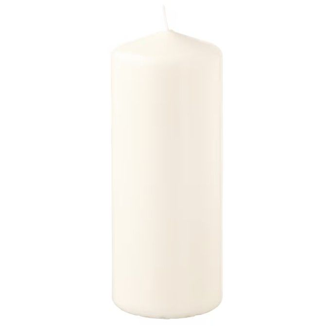 FENOMEN Unscented pillar candle, natural, 14 cm (5 ½ &quot;)