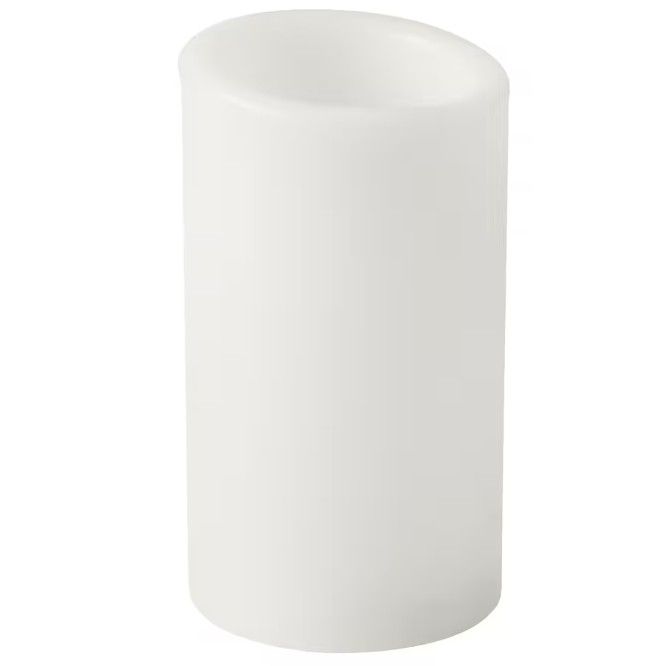 ÄDELLÖVTRÄD LED block candle, white/indoor, 14 cm (5 3/8 &quot;)
