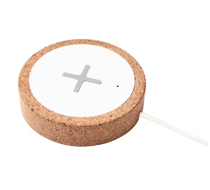 NORDMÄRKE Wireless charger, white/cork