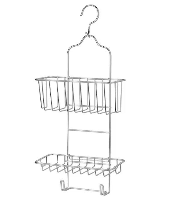 KROKFJORDEN Shower caddy, two tiers, zinc plated, 24x53 cm (9 ½x20 ¾ &quot;)