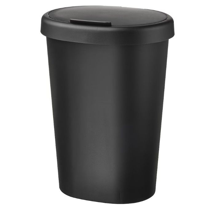 HÖLASS Bin with lid, black, 8 l (2 gallon)