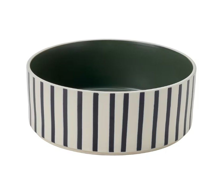 UTSÅDD Pet bowl, stripe pattern black-blue/gray-green, 19 cm (7 ½ &quot;)