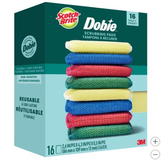 Scotch-Brite Dobie Scrubbing Pads, Pack of 16