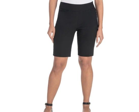 Hilary Radley Ladies&#39; Bermuda Pull-On Short Black 14