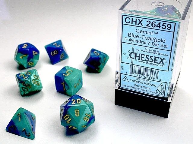 GMNI 7die blue-teal/gold