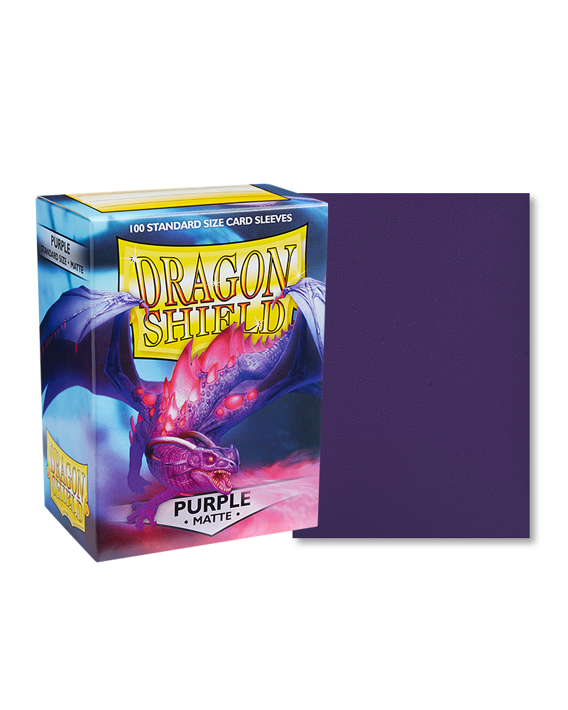 Dragon Shield Standard Matte Clear Purple Card Sleeves 100Ct