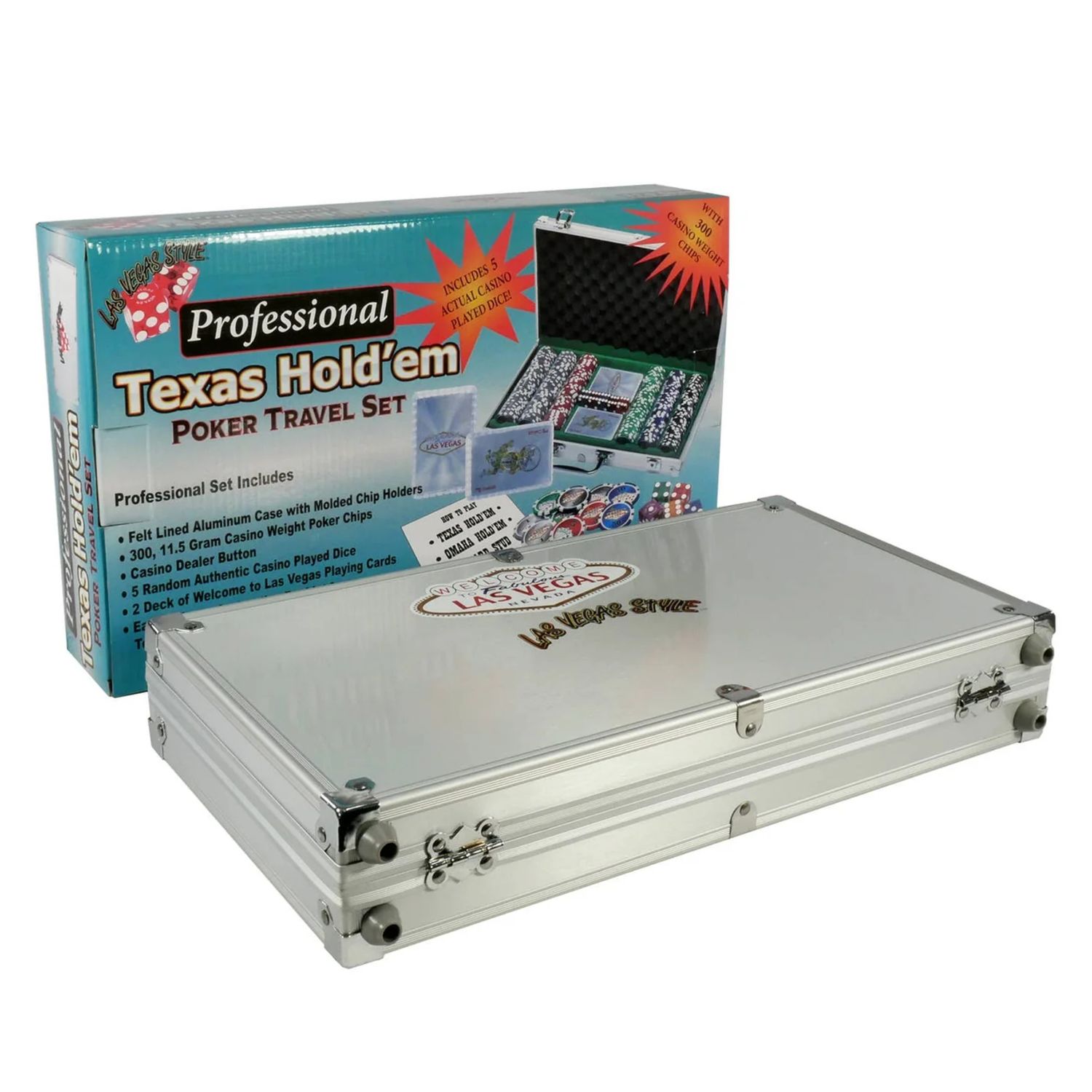 Casino- Texas Hole Em&#39; Travel Set with Aluminum Attache Case
