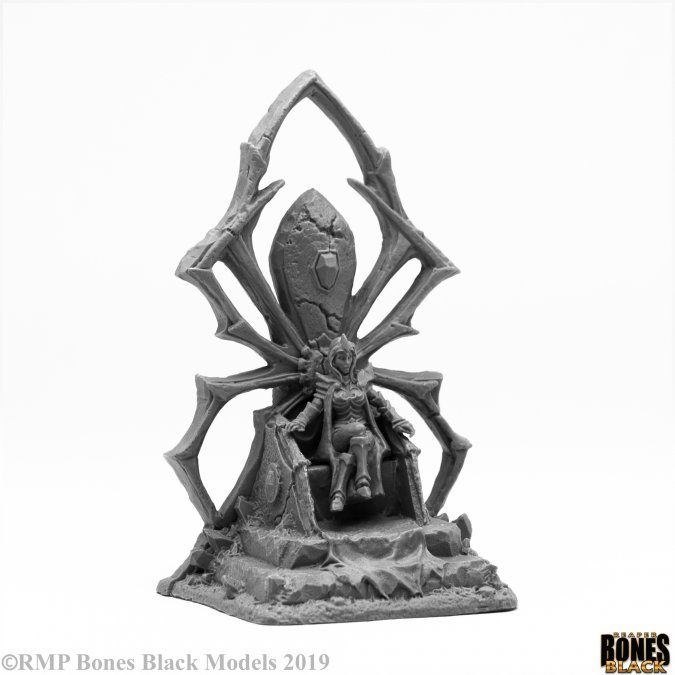 Bones Black Dark Elf Queen on Throne