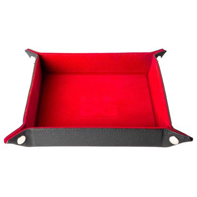 Velvet Folding Dice Tray: 10x10 Red