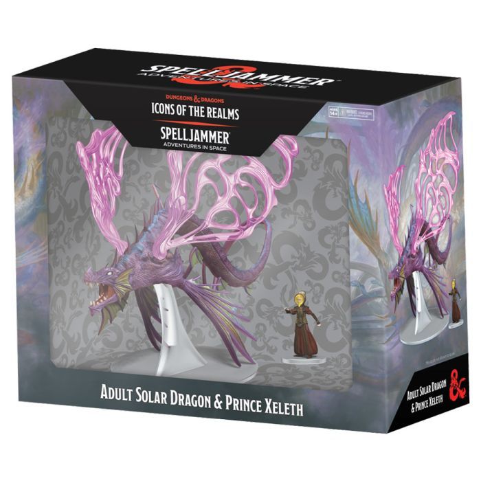 D&amp;D Icons of the Realms: Spelljammer Adventures in Space - Adult Solar Dragon and Prince Xeleth Premium Miniatures
