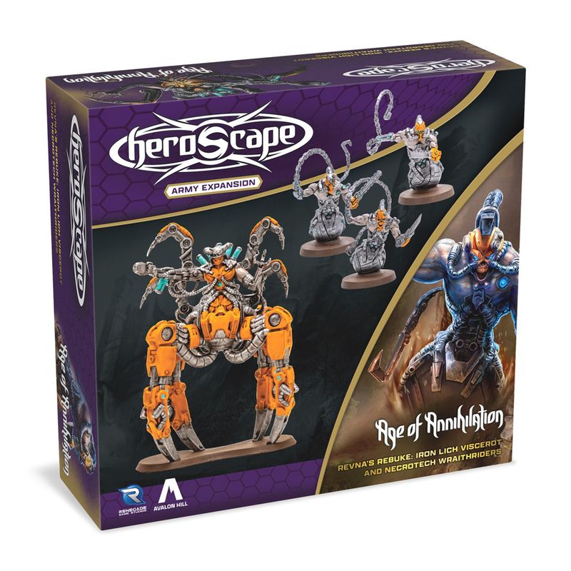 Heroscape: Revna’s Rebuke - Iron Lich Viscerot &amp;  Necrotech Wraithriders Army Expansion