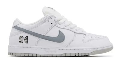 Nike Dunk Low - Supreme 94 White Metallic Silver