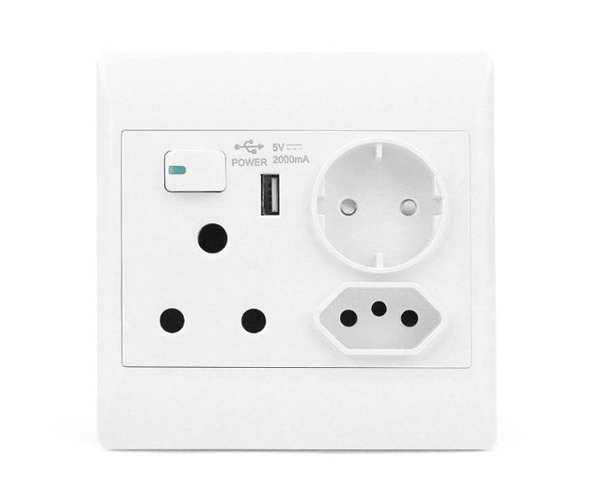 S-TEC Socket 1x16A 1xBrazil 1xSchuko 1xUSB 4x4