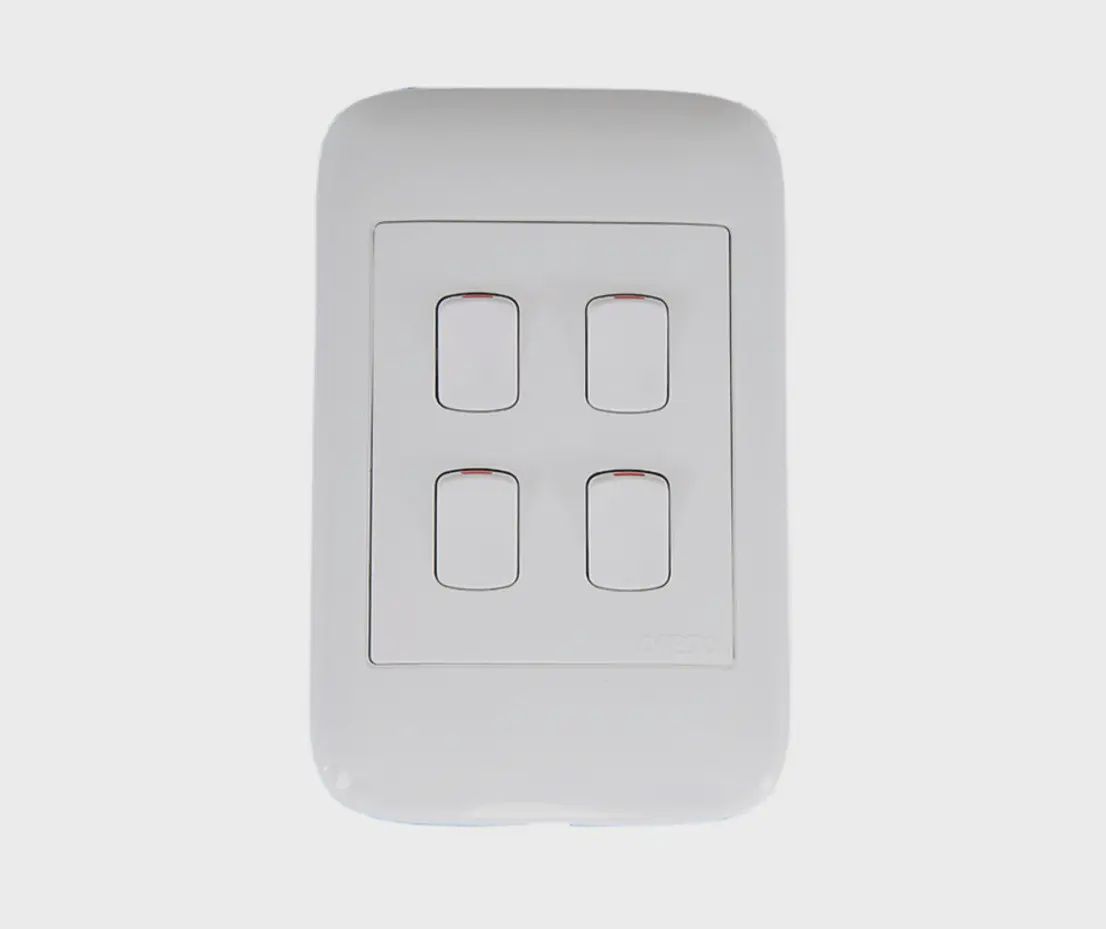 Onesto 4 Lever 1 Way switch complete 4x2
