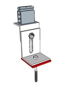 KD Solar adjustable penetrating slate/harvey tile roof mounting bracket with push-clip for long rail