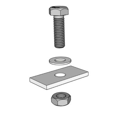 KD Solar threaded hex bolt for A-frame + metal roof bracket combo (pack of 2)